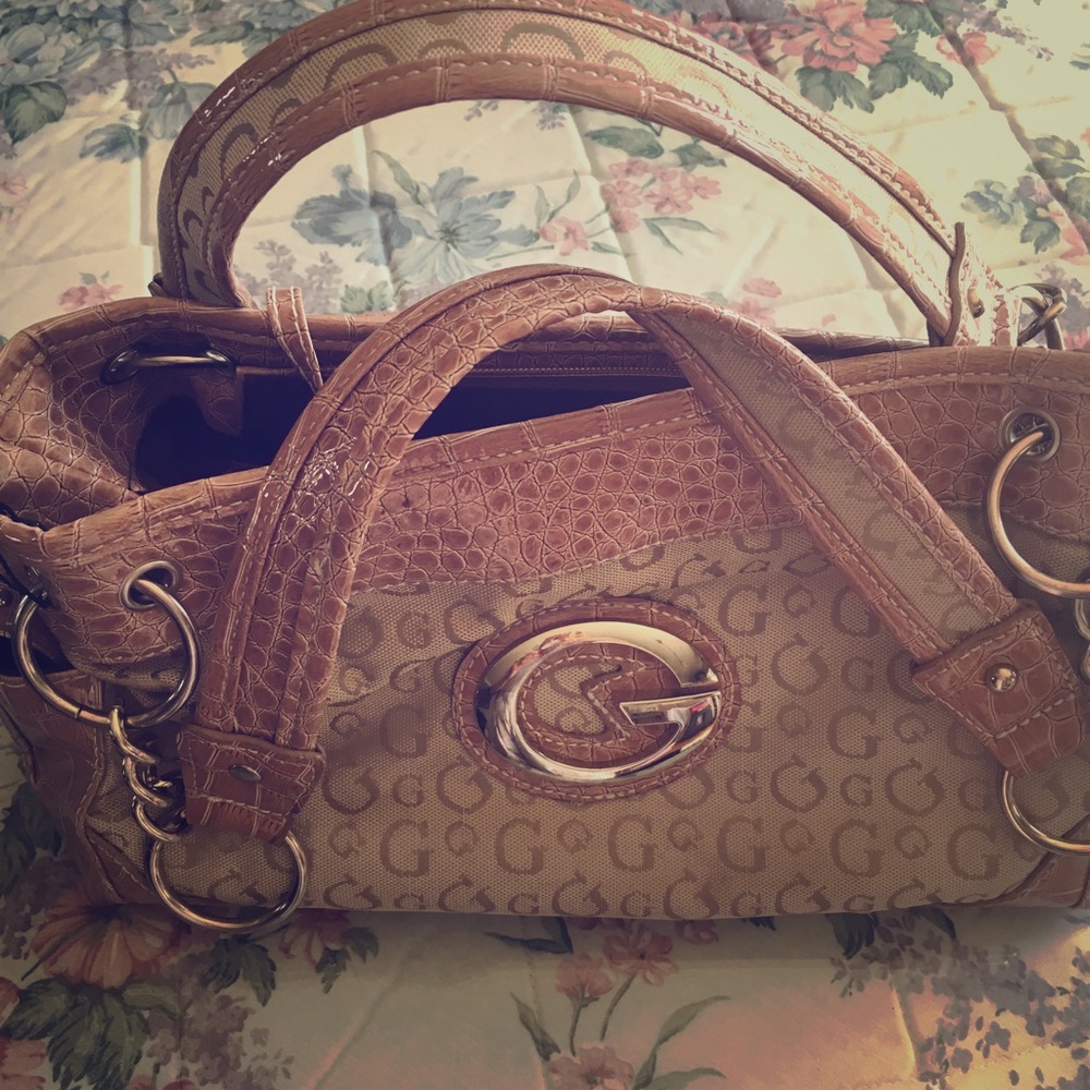 Off Pink aNd Beige Handbag